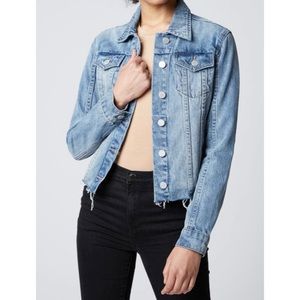 BLANK NYC Distressed Raw Hem Jean Jacket